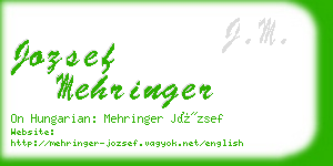 jozsef mehringer business card